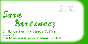 sara martinecz business card